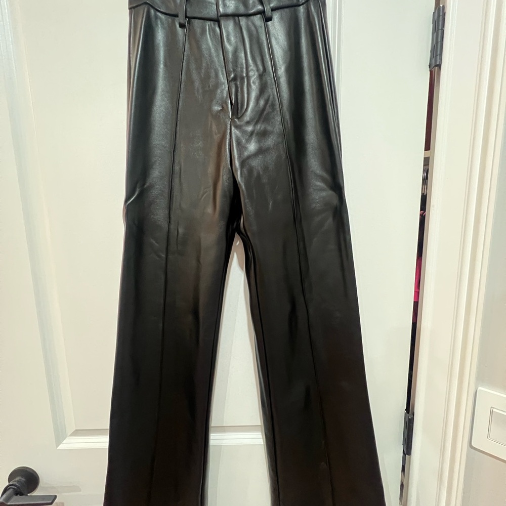 Women's Black Leather Trousers